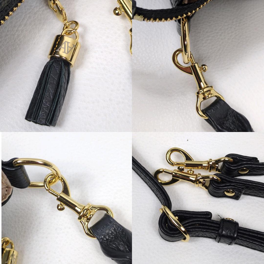 美品 ATAO アタオ ホリデー ショルダーバッグ ハンド ブラック 2way