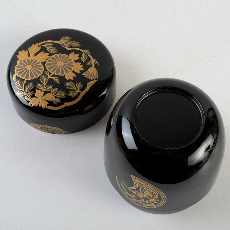 茶道具 宗祥作 四君子蒔絵 中棗 共箱 V 9325