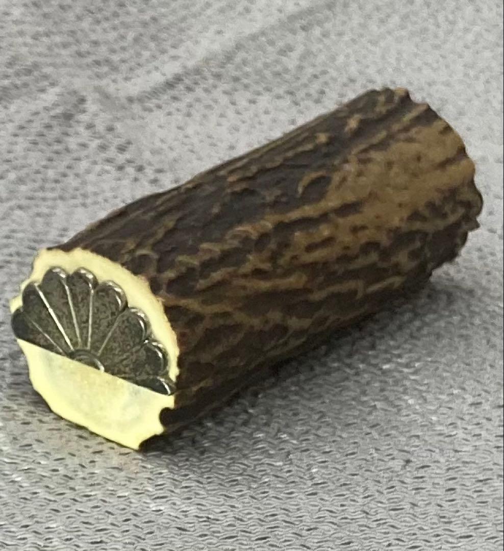 B439s「春日大社鹿角香合」木遊軒一丘造一司作　共袋(一丘)共箱(一丘一司銘)