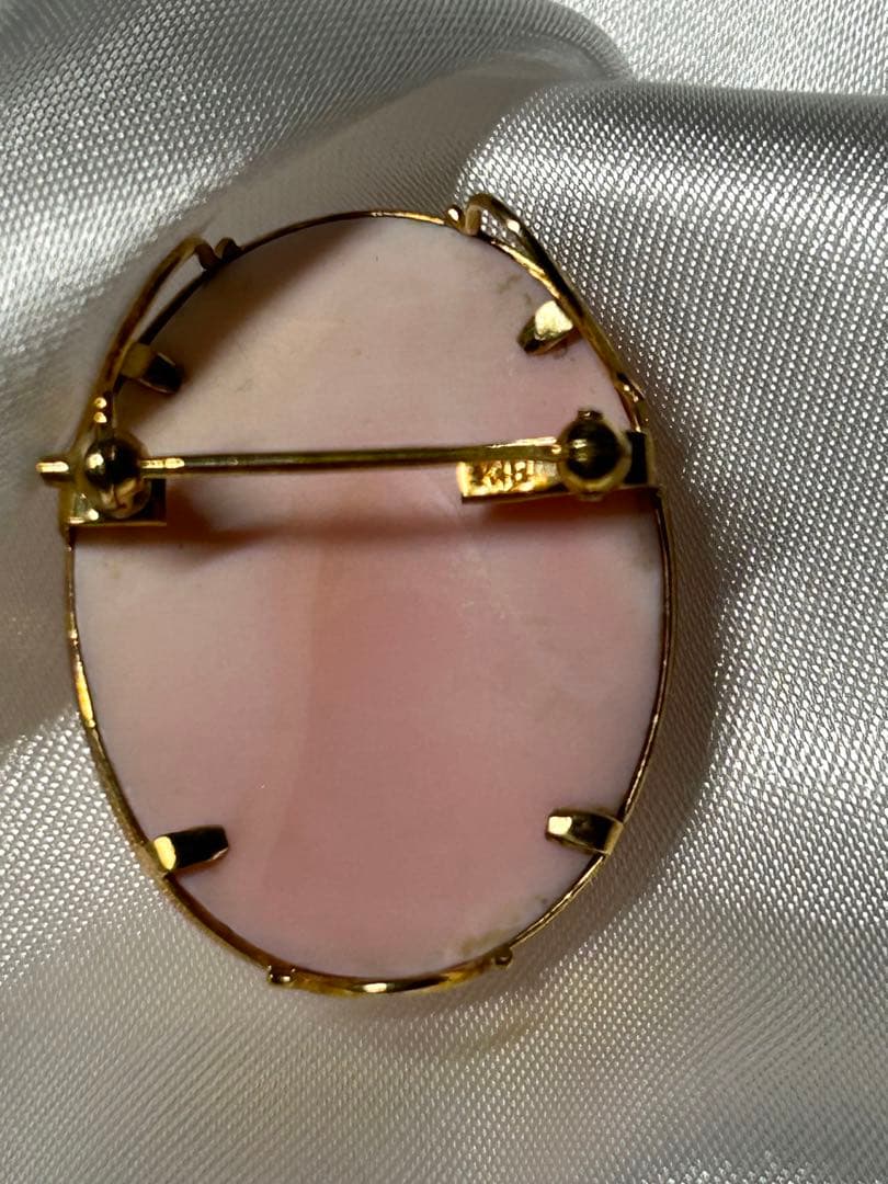 K18 コンクカメオ ブローチ ペンダントトップ 7.7g