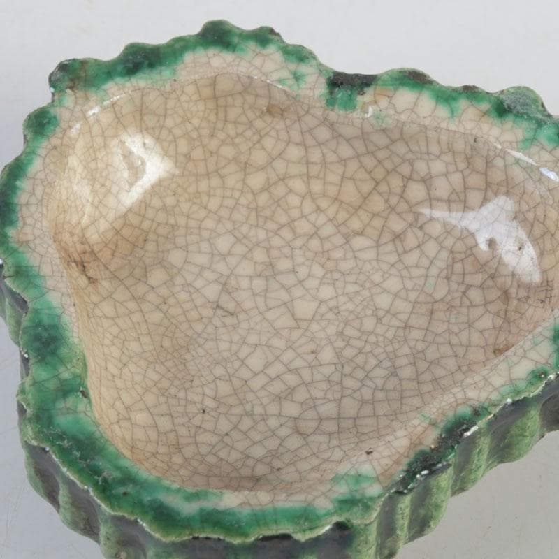 茶道具 交趾焼 六兵衛 菊花 香合 時代箱 V 9682