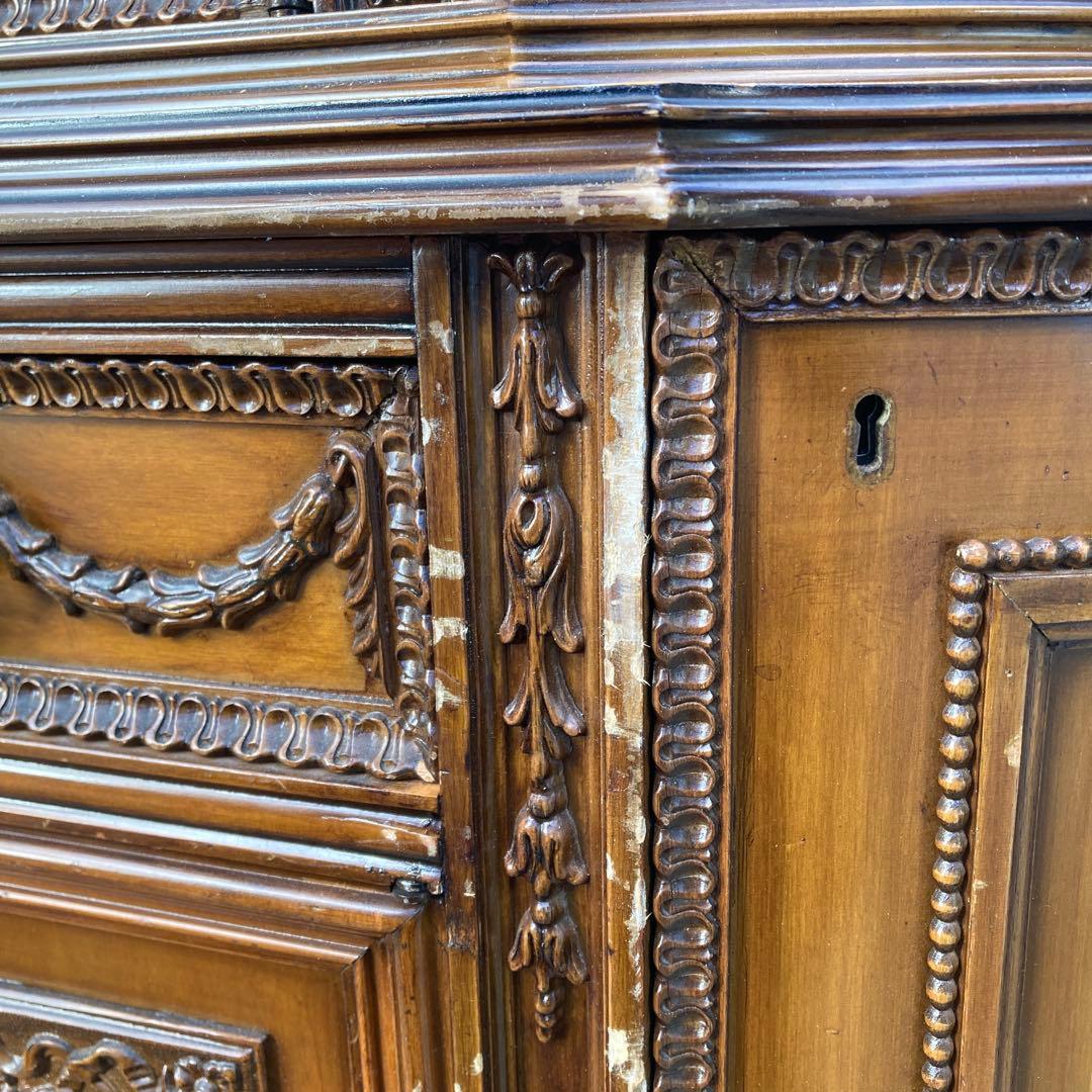 引き取り限定 イタリア製 ロココ 大型 ガラスキャビネット