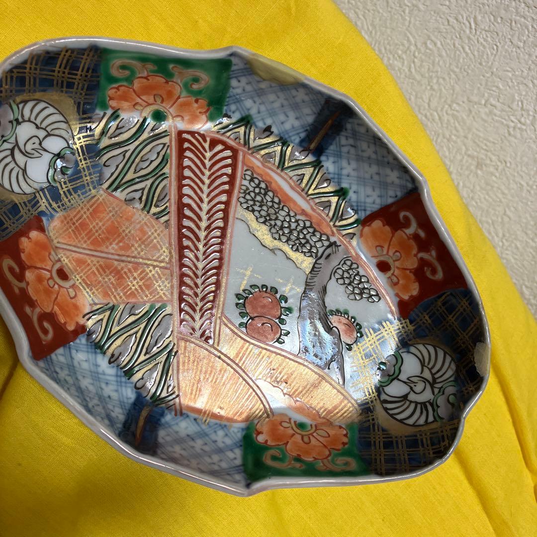 古伊万里　色絵　５枚　古美術 古伊万里色絵荒磯文鉢（江戸時代） - 天平堂（TENPYODO）