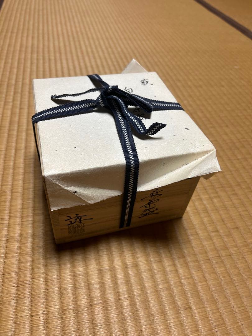白萩茶盌 船崎透】 茶碗 茶道具 和食器 骨董 九谷焼 共箱 茶器 陶器
