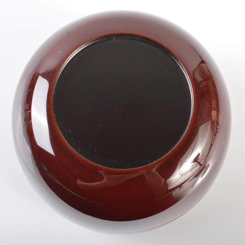 茶道具　加賀蒔絵師　竹内幸斎作　螺鈿装飾　鈴虫蒔絵　平棗　共箱　V　R6957