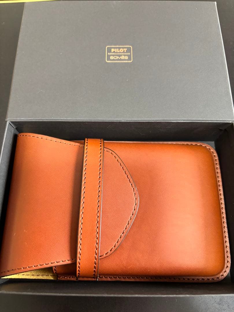 パイロット ソメス 牛革製 ペンシース5本差 ブラウン