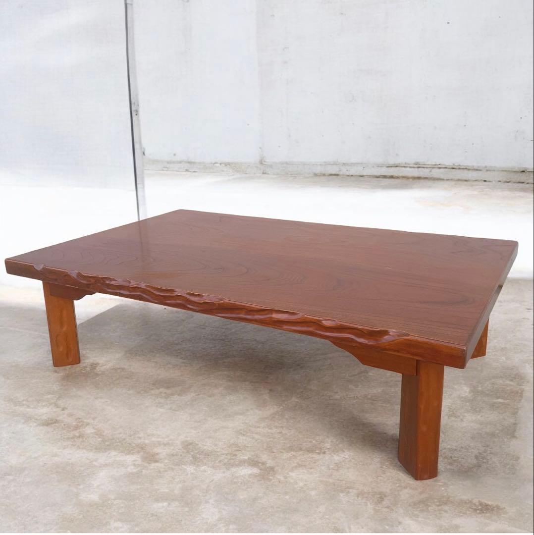 美品送料込】高級一枚板風 折り畳み座卓 昭和レトロ アンティーク 職人