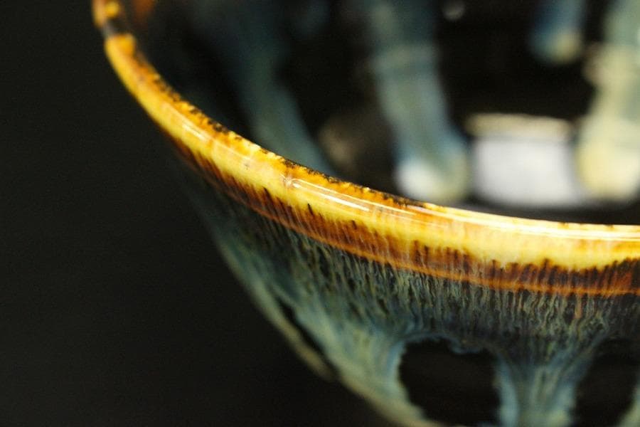 茶道具 高取 数茶碗 神谷新吾 共箱(A893)