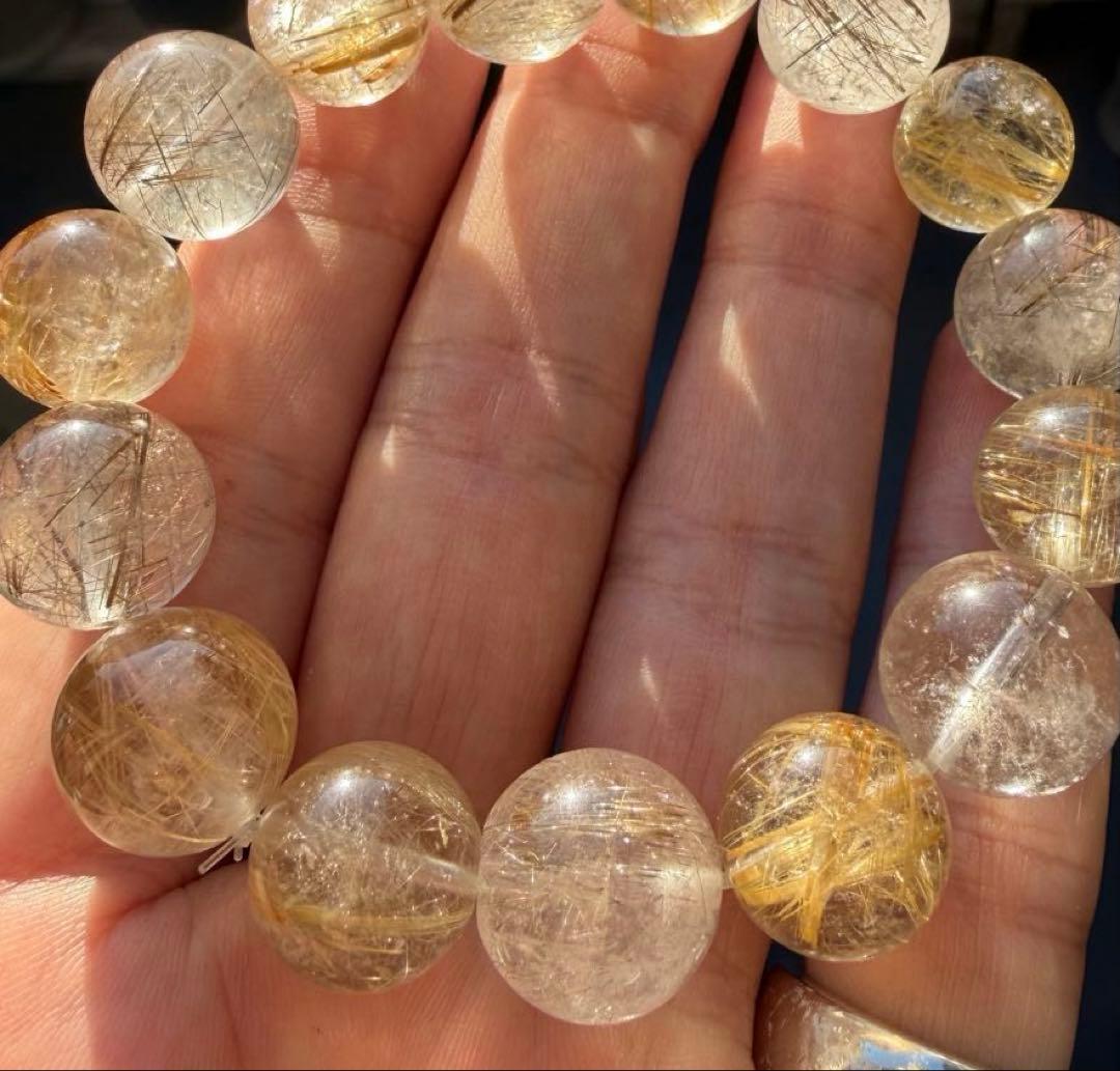 シルバールチル×ゴールドルチル 14mm~15mm 大玉