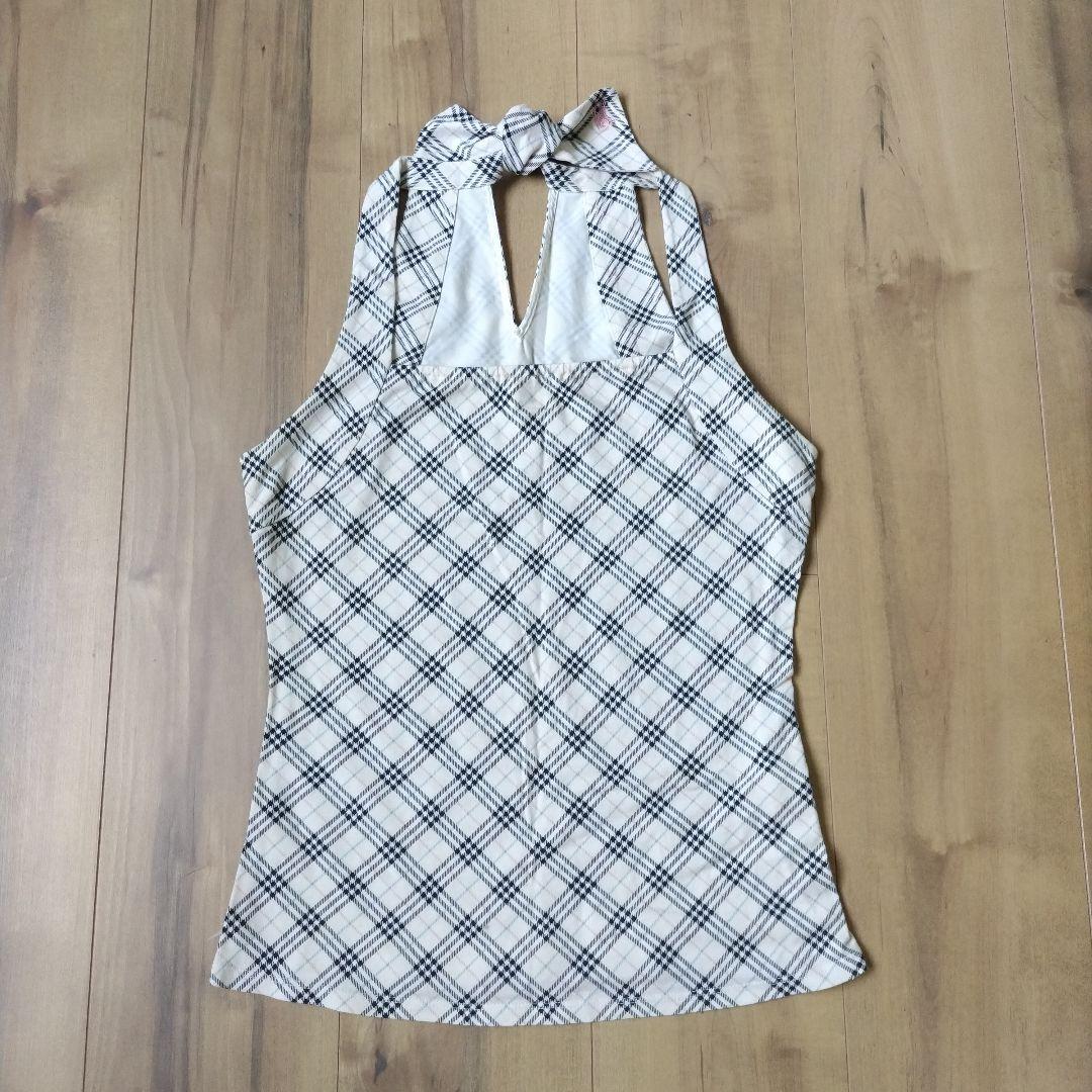 Burberry Blue Label　チェック柄 ホルターネックタンクトップ