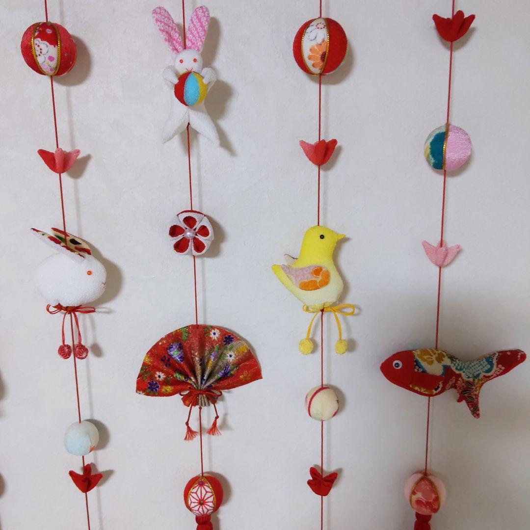 ちりめん細工　お祝い壁掛け下げ飾り (小)