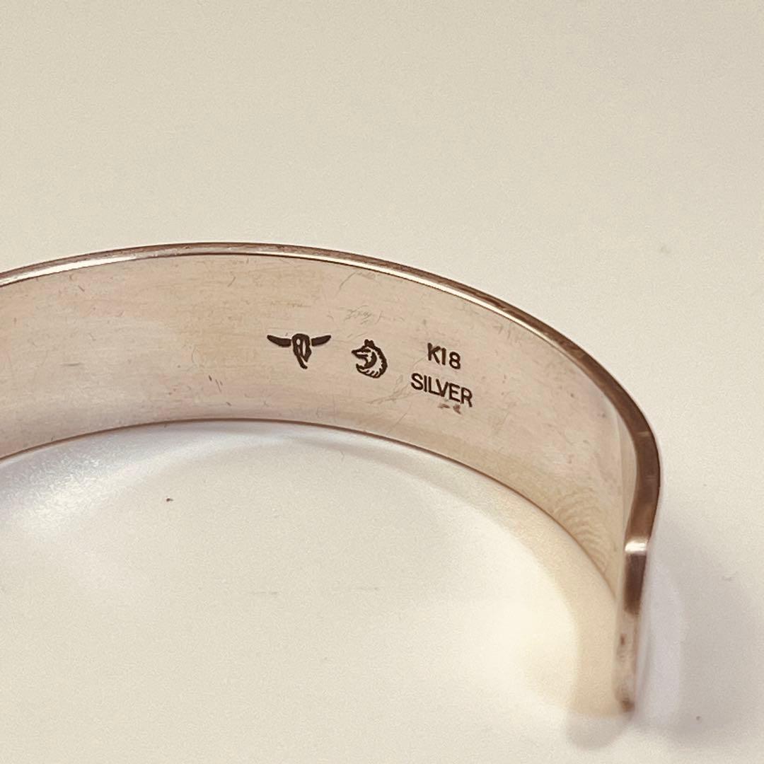 TADY&KING SV925 K18 平打ちバングルGPウルフ 平打ち