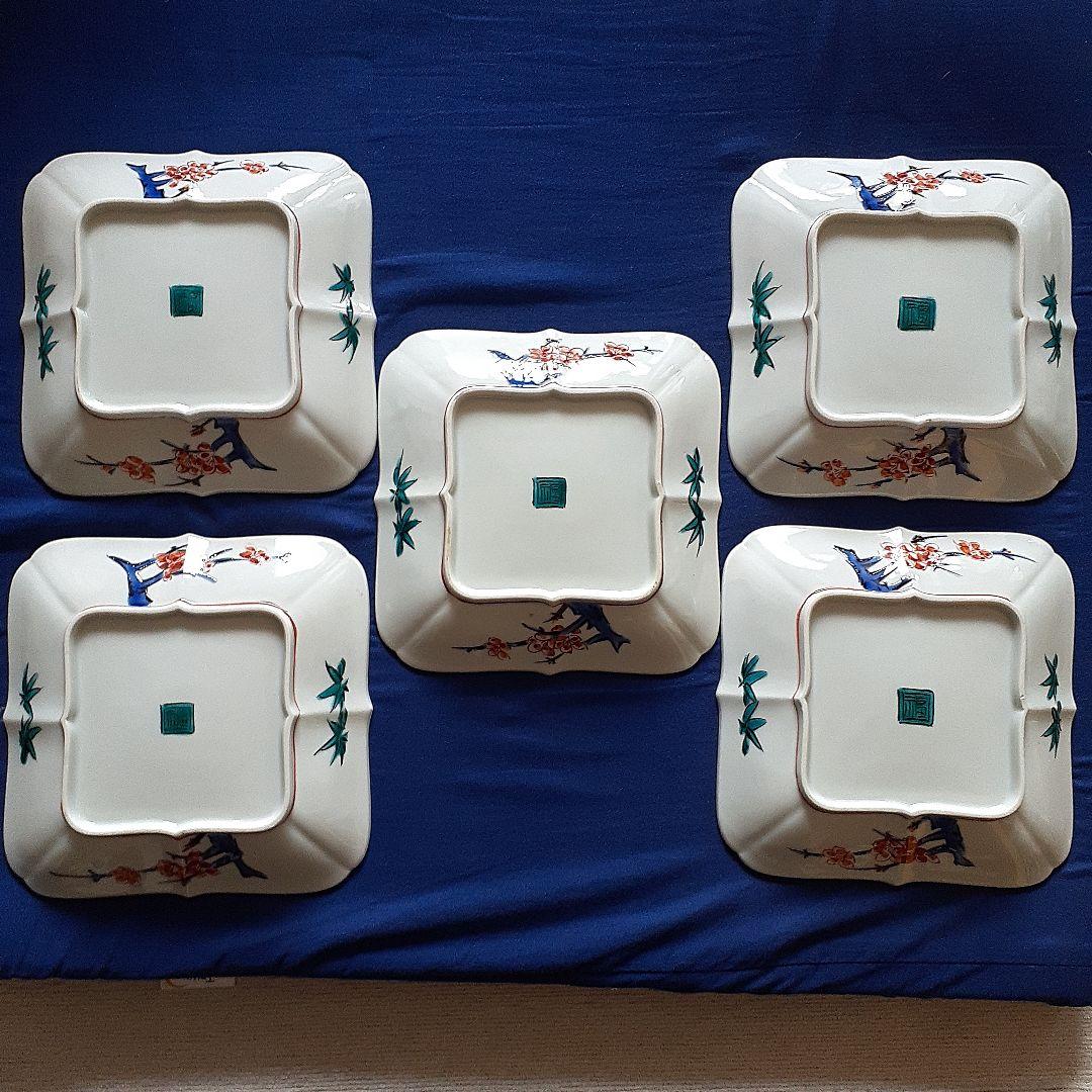 古九谷色絵牡丹蝶々鳥図角皿5客の通販はau PAY マーケット - 輸入雑貨