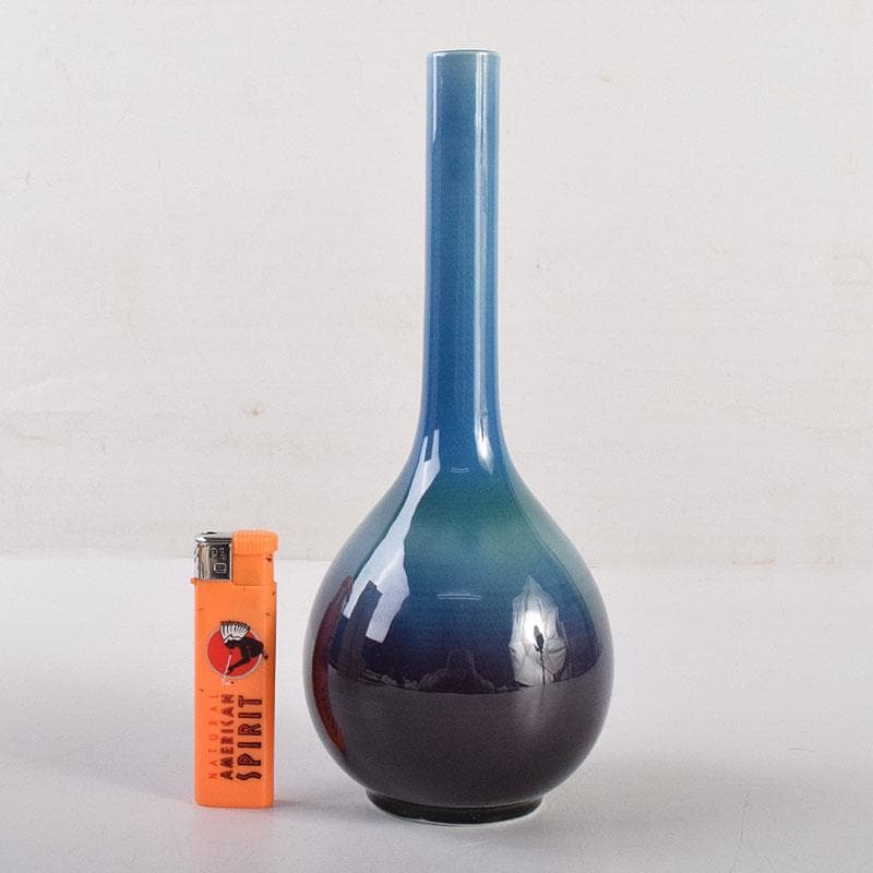 九谷焼 柳雨軒 三代八十吉 徳田正彦作 彩釉 花入 共箱 M