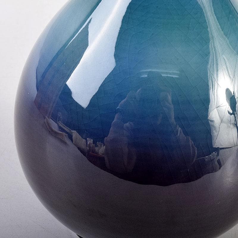 九谷焼 柳雨軒 三代八十吉 徳田正彦作 彩釉 花入 共箱 M