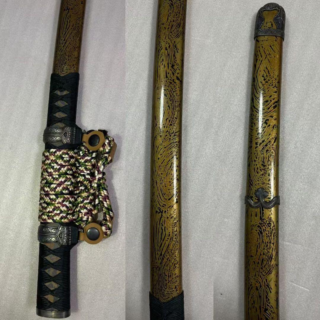 美品 模造刀 大太刀 飾り太刀 陣太刀 鞘付き全長約121cm 11O