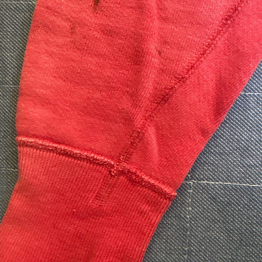 50s 60s vintage スウェットパーカー 鬼フェード レッド