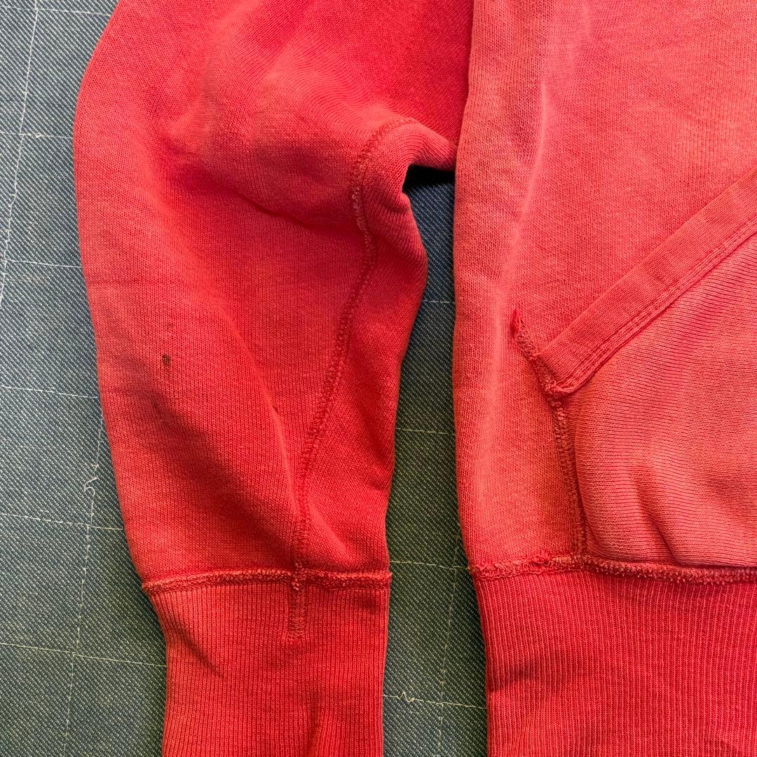 50s 60s vintage スウェットパーカー 鬼フェード レッド