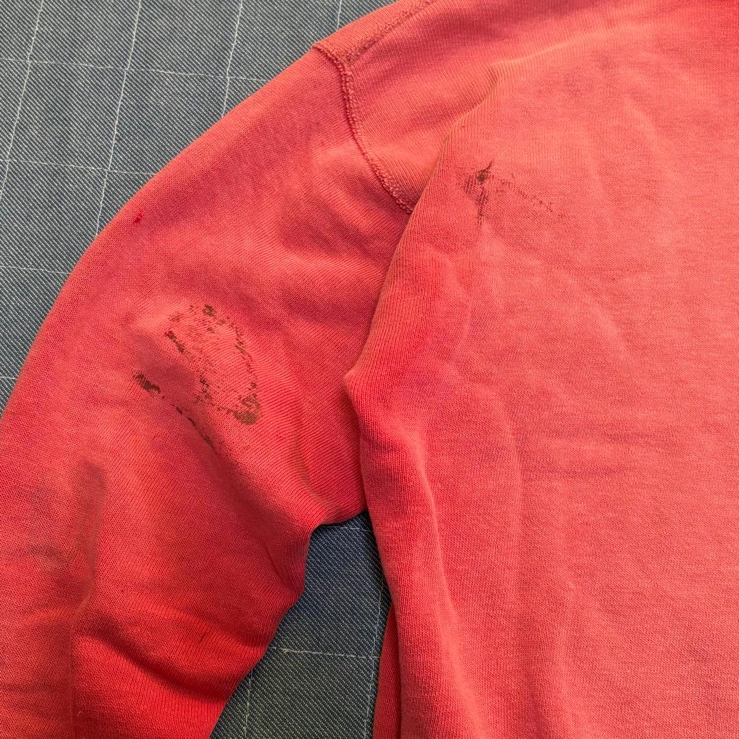 50s 60s vintage スウェットパーカー 鬼フェード レッド