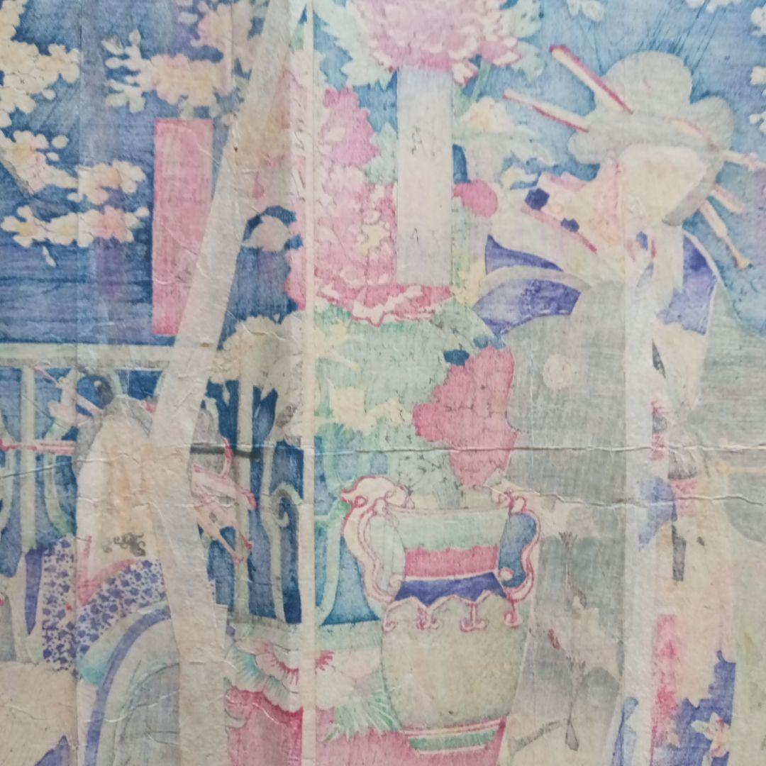 浮世絵版画「品川楼之図」 国周 日本橋品川街萬林楼上座敷