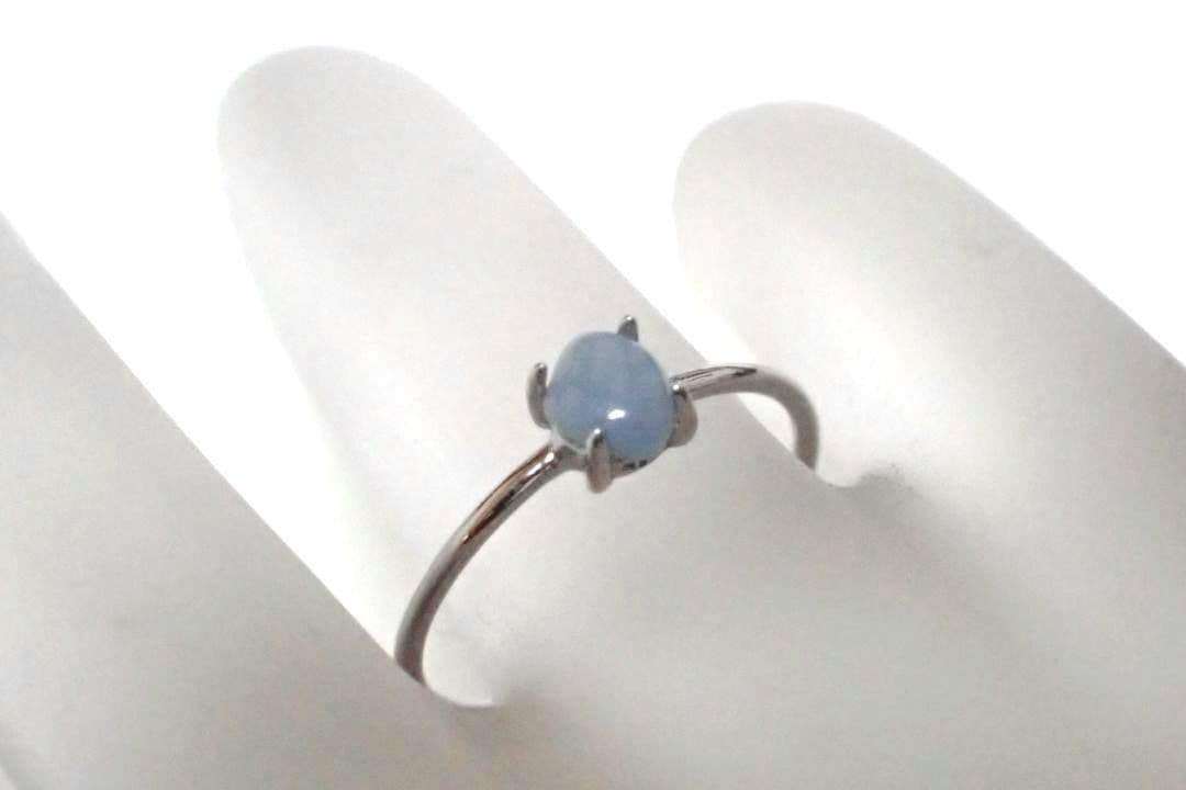 糸魚川翡翠 入コン沢 青 4ミリ リング 指輪 送料無料