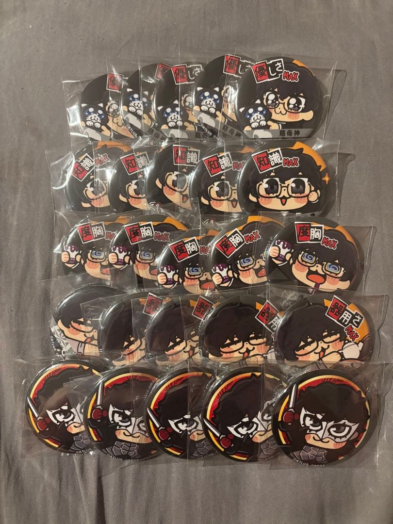 ペルソナ5 P5R 主人公 ジョーカー 大川ぶくぶ コラボ 缶バッジ セット