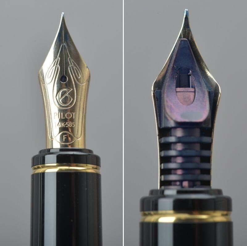 極美品 PILOT パイロット 万年筆ペン先14K-585F ボルドー ゴールド