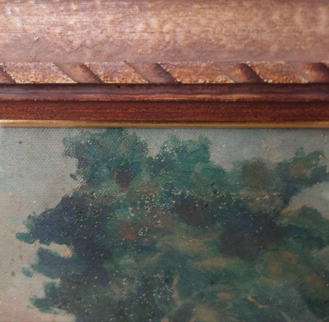 模写としての出品です。キャンバスに油彩「大正三年 藤田嗣治 松◯於」の記載あり。