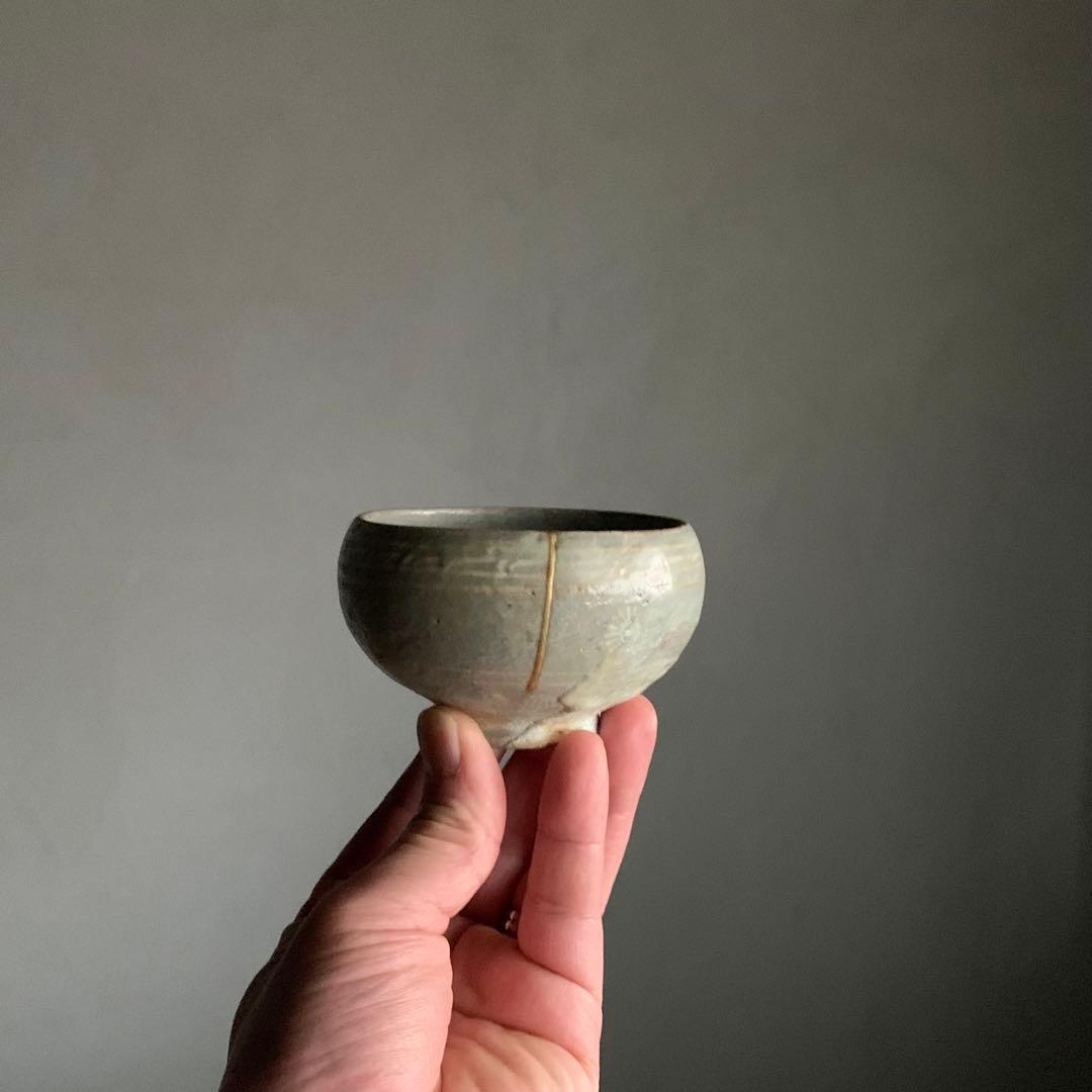 高麗青磁 白黒象嵌 盃 ぐい呑み 酒器 古美術 古道具 アンティーク