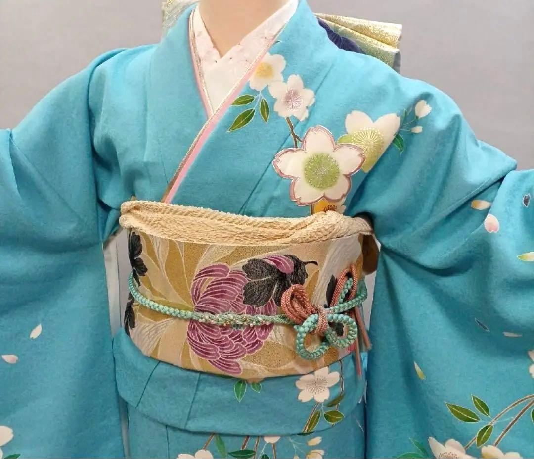 新品未使用 千總 成人式 十三詣り ハーフ成人式 水色 振袖 フルセット