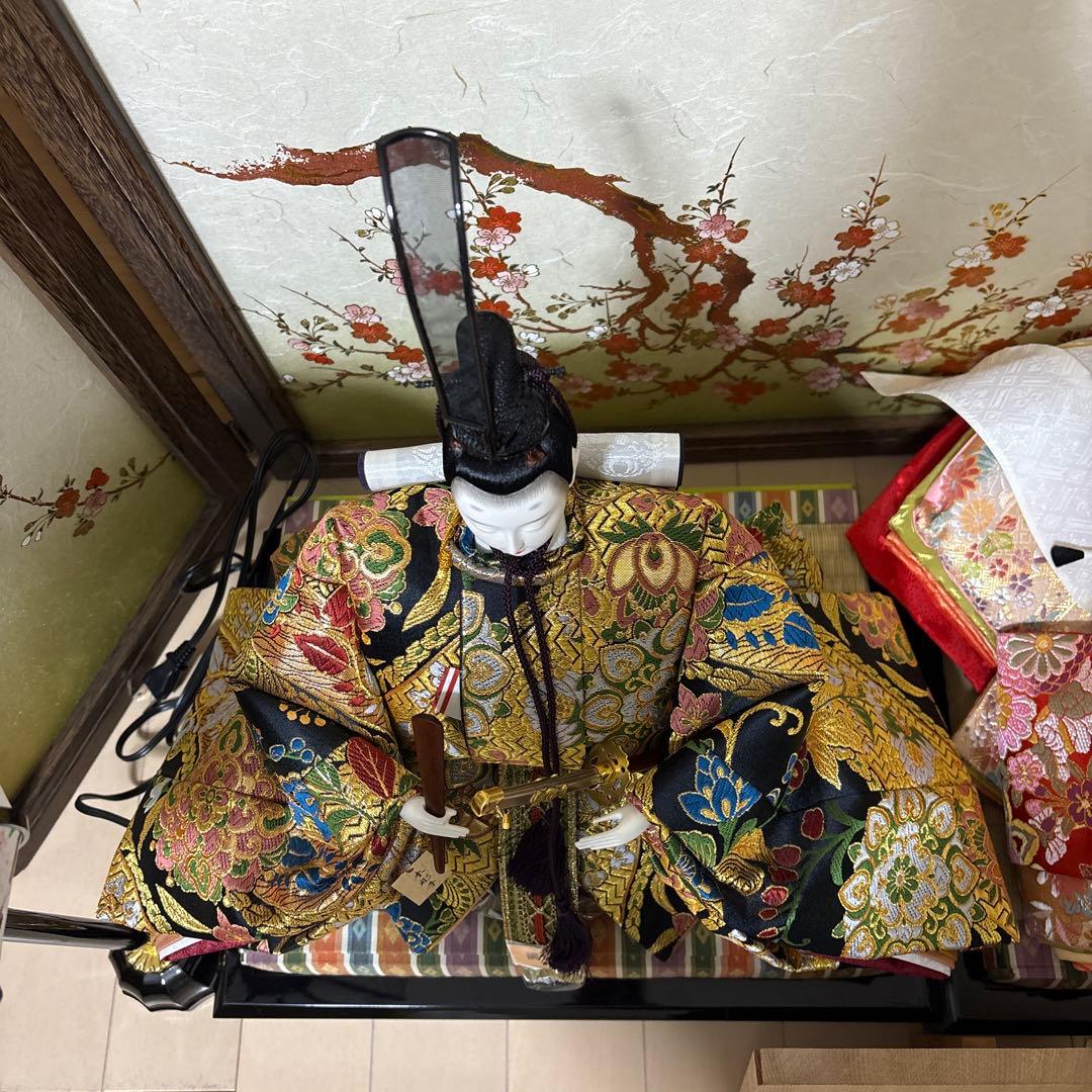 雛人形 お道具一式 京都西陣 親王飾り 屏風なし
