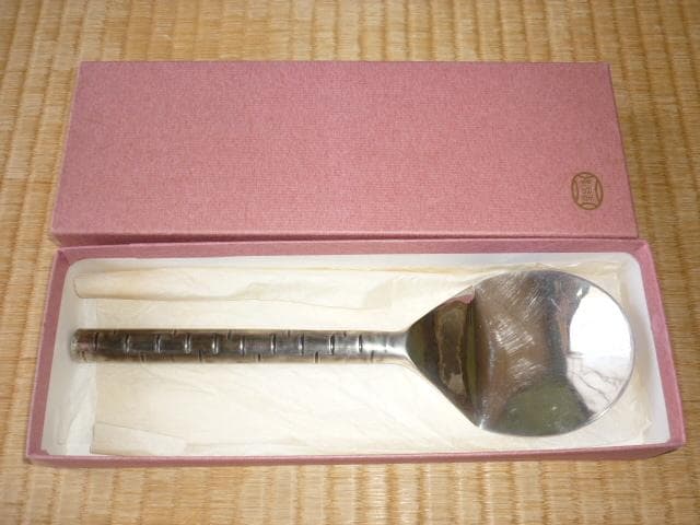 1970年代◆老舗京都 清昌堂 茶道具 本物総銀製 炉用灰さじ 重さ108.4ｇ 1970年代◇老舗京都 清昌堂 茶道具 本物総銀製 炉用灰さじ 重さ108.4g