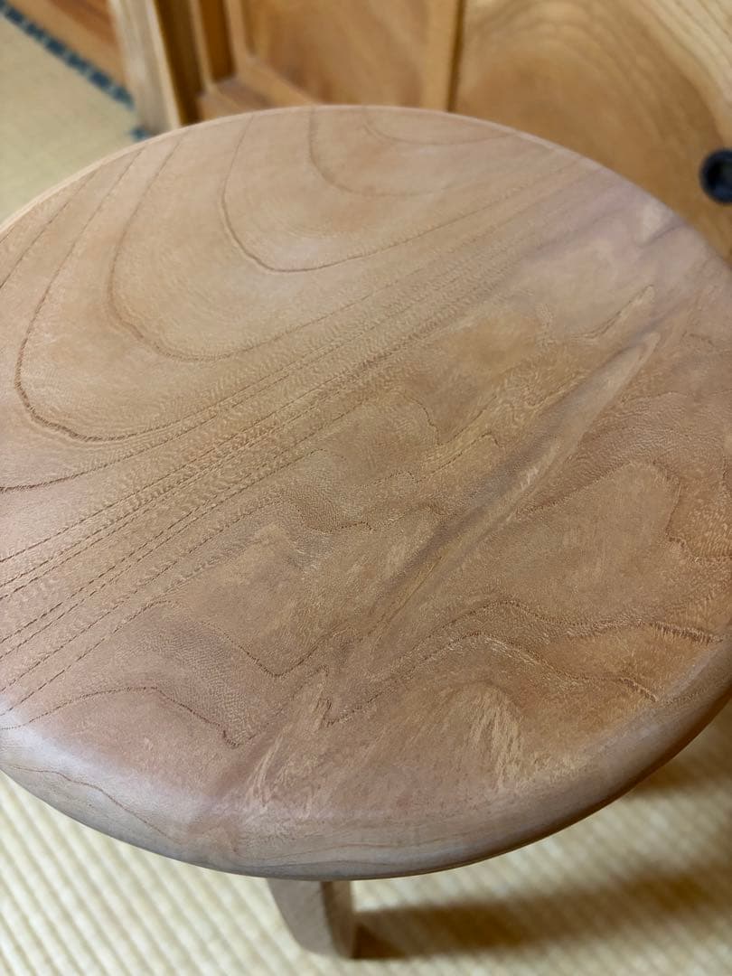 1325建具屋一筋58年のおじいちゃんの手作りスツール、イス☆けやき