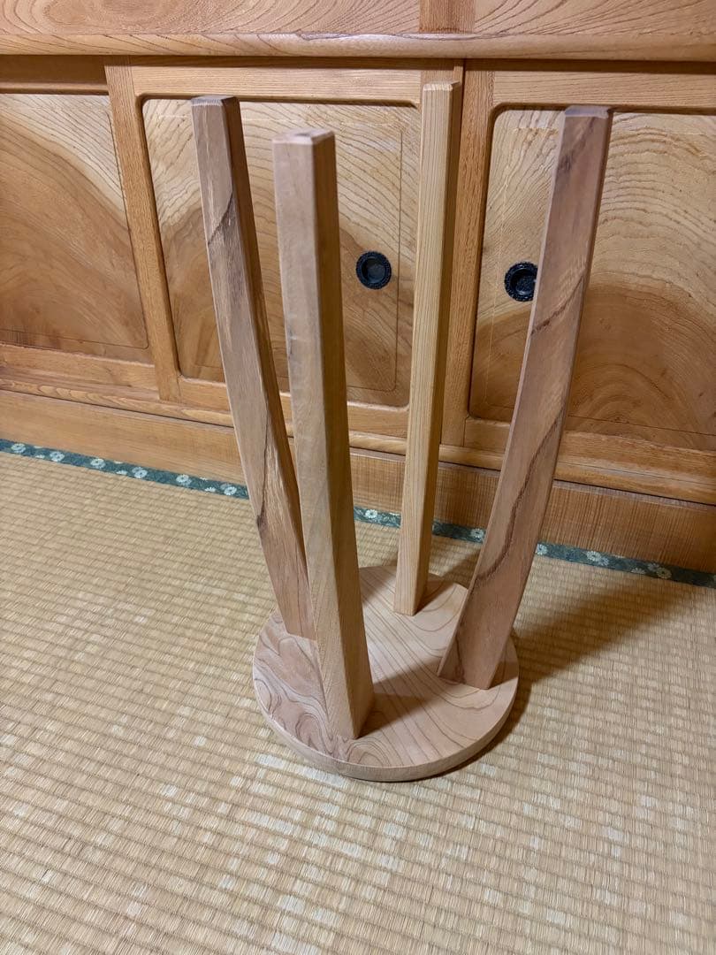 1325建具屋一筋58年のおじいちゃんの手作りスツール、イス☆けやき