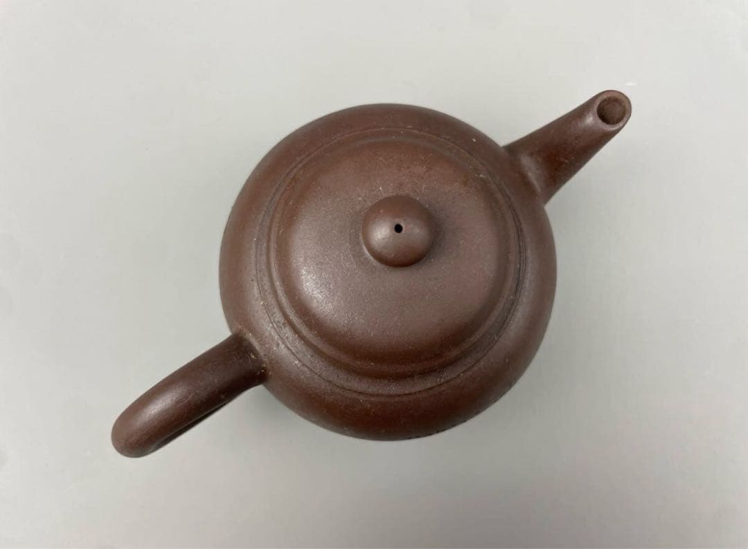 中国美術 朱泥急須 漢詩山水紋刻 後手急須 煎茶道具 紫砂壷 茶器 中國古玩