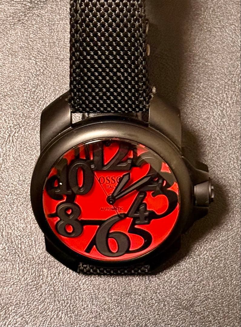 【世界限定100本／42番】OSSO ITALY 自動巻き 腕時計 レッド文字盤