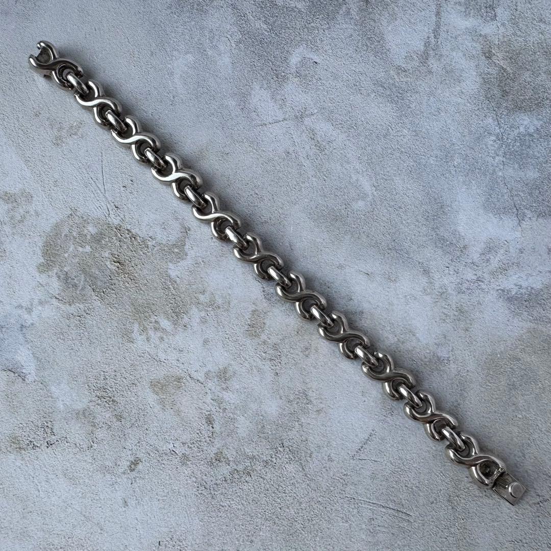 ヴィンテージ カーブチェーンブレスレット シルバー925 メキシコ製