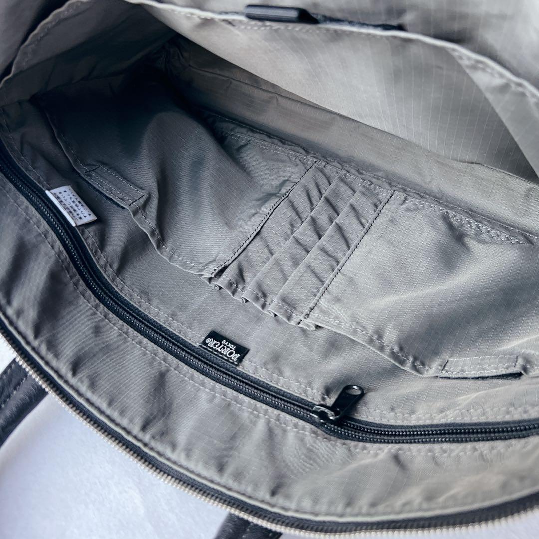 美品✨PORTER オールレザー　ビジネスバッグ　A4収納　ブリーフケース　黒