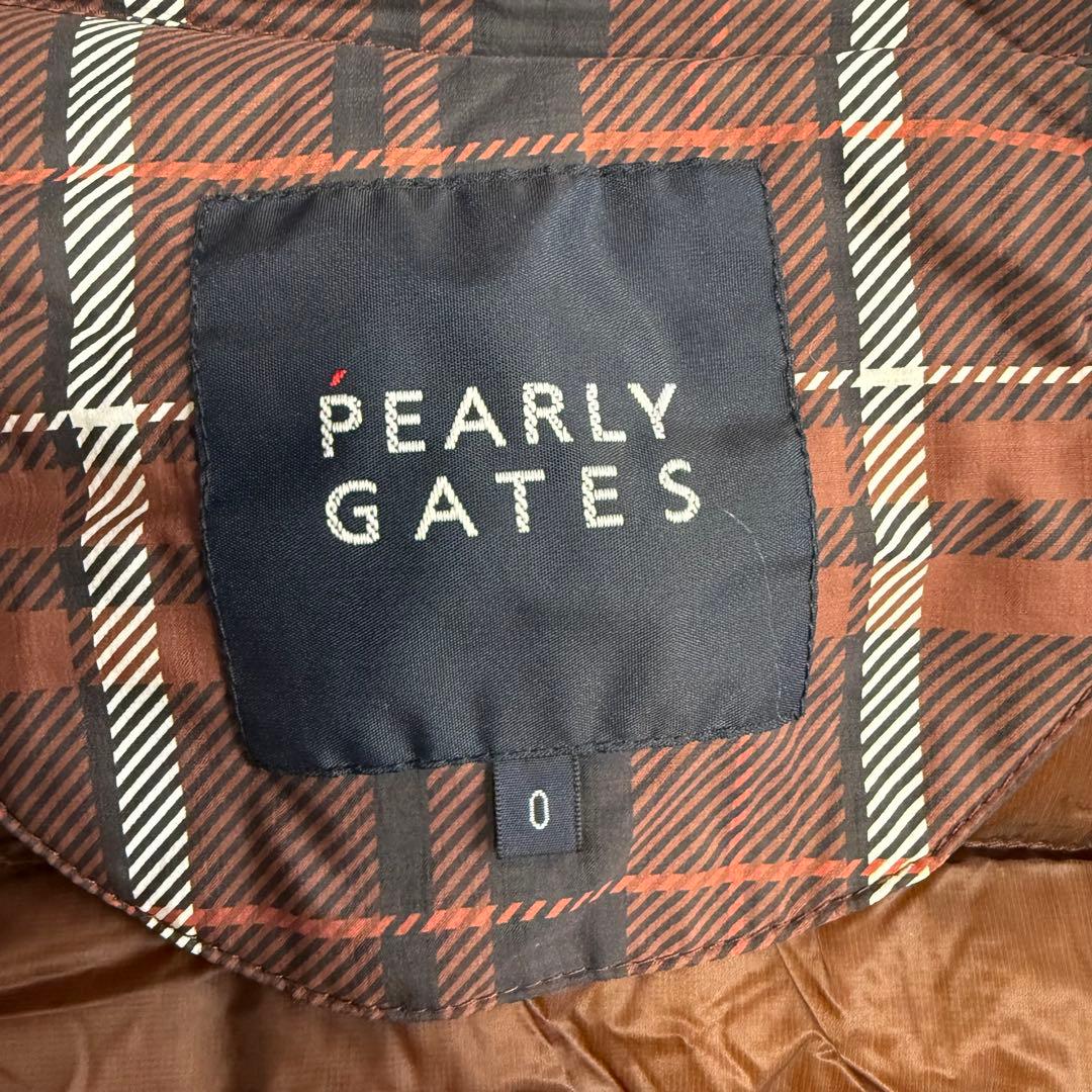 【パーリーゲイツ】美品ダウンジャケットチェック0サイズレディース