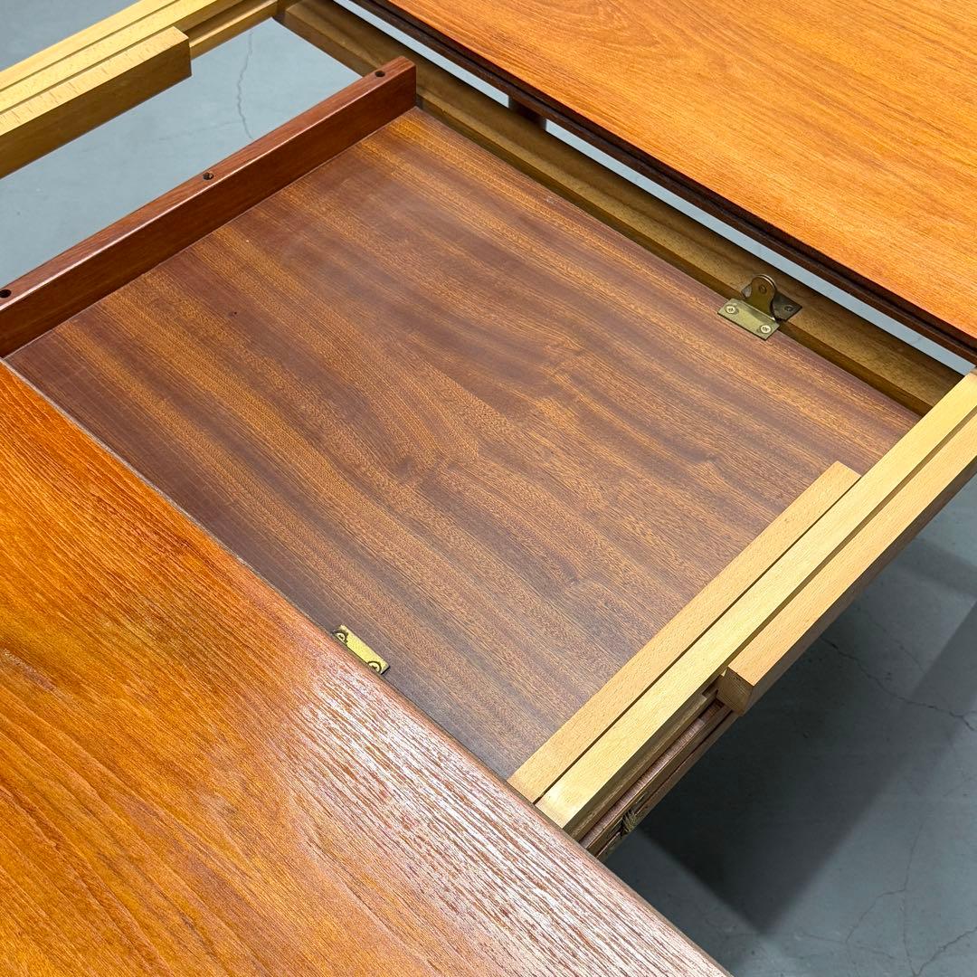 デンマーク ヴィンテージ ラウンドエクステンションテーブル(301) ※脚着脱可