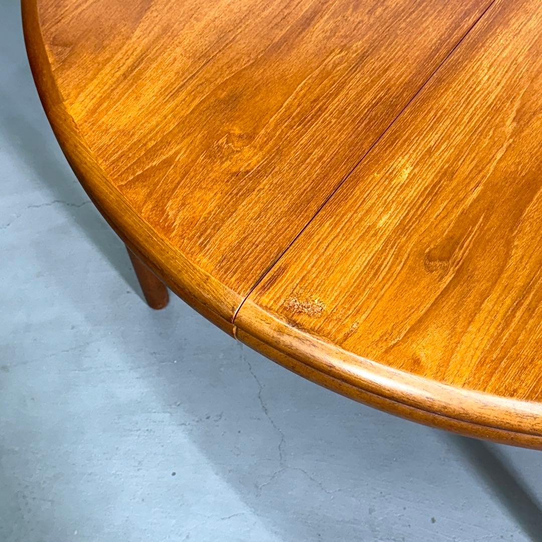 デンマーク ヴィンテージ ラウンドエクステンションテーブル(301) ※脚着脱可