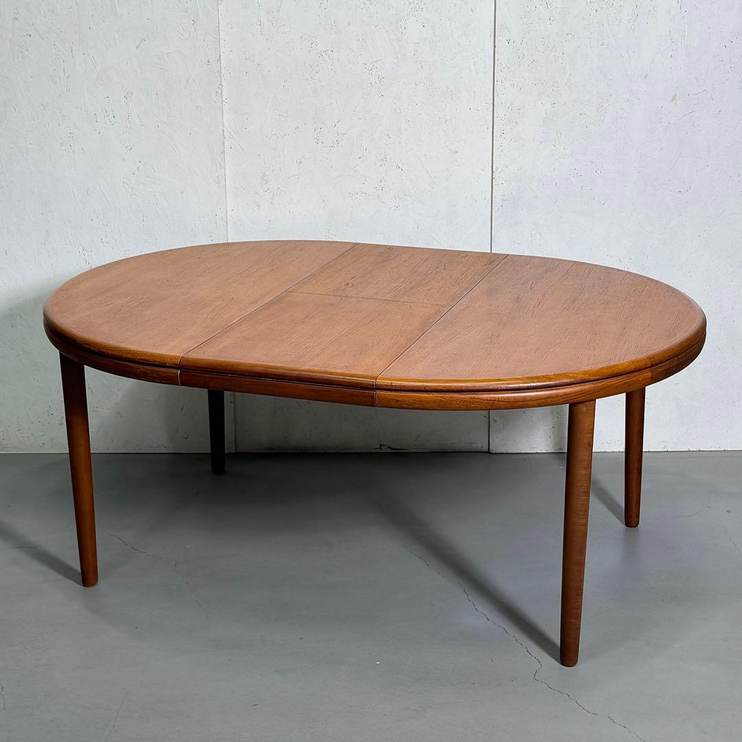 デンマーク ヴィンテージ ラウンドエクステンションテーブル(301) ※脚着脱可