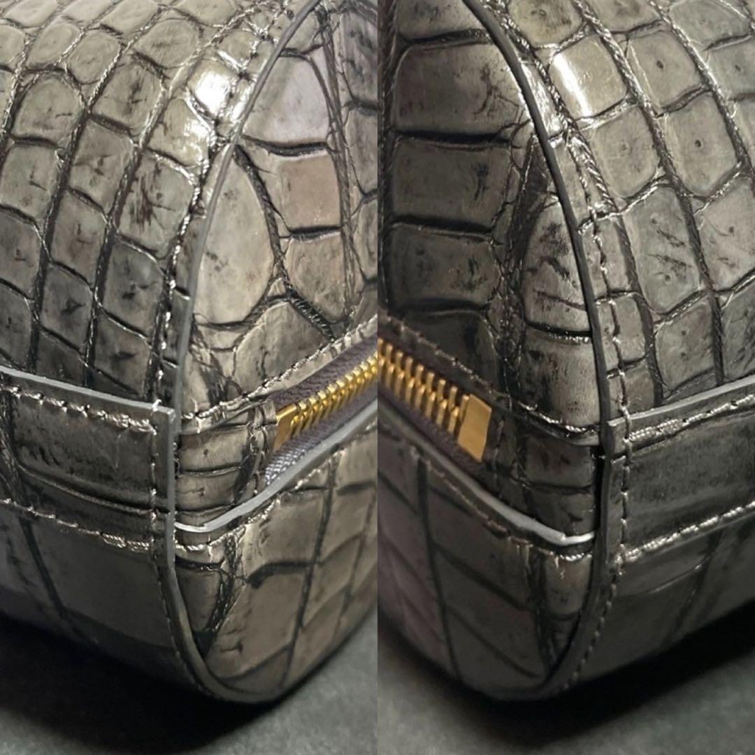 専用品BEAUGRAND クロコダイル ダークグレー JRA ハンドバッグ