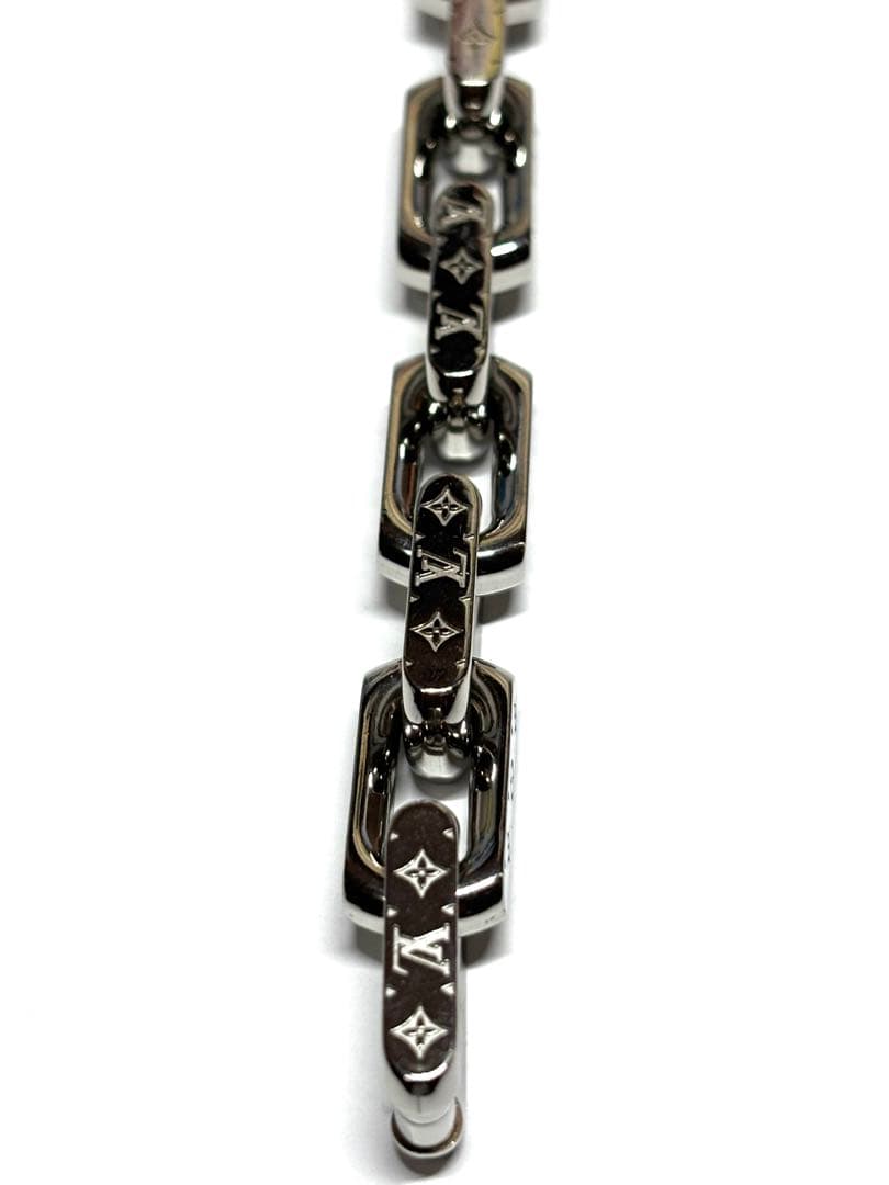 美品　ルイヴィトン ブレスレット モノグラム チェーン Ｍ 00309 シルバー