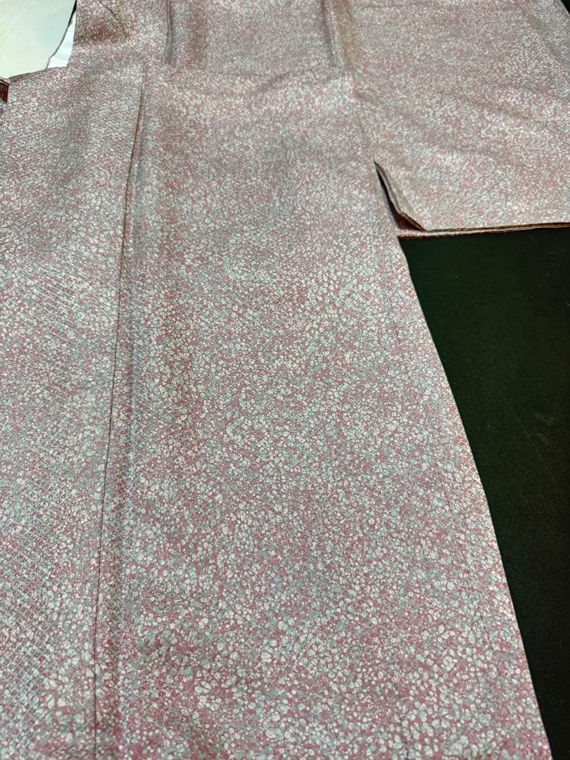 極美品】京都老舗銘店「ゑり善」桃桜色「織疋田文様」手染めロウケツ染