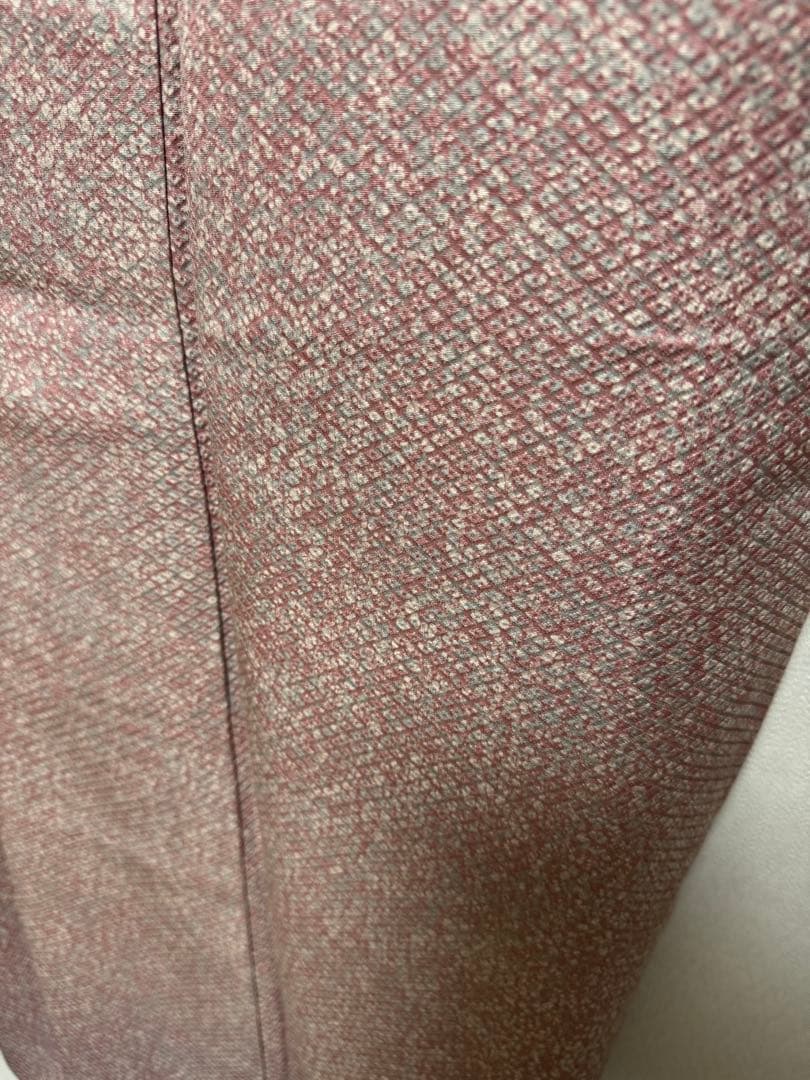 極美品】京都老舗銘店「ゑり善」桃桜色「織疋田文様」手染めロウケツ染