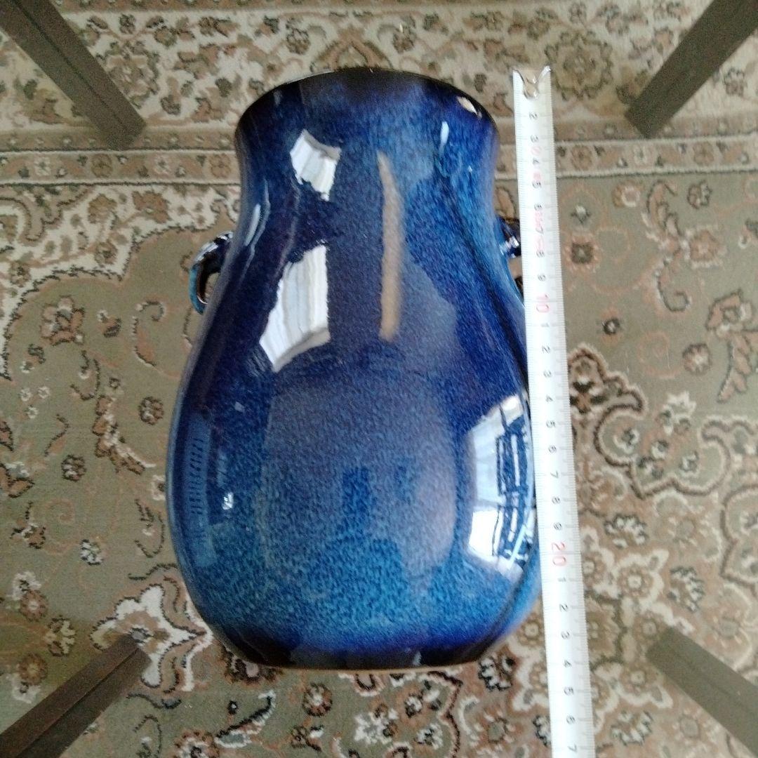 中国骨董【 鈞磁窯変象耳尊、礼器花瓶】陶磁器名品貴重希少