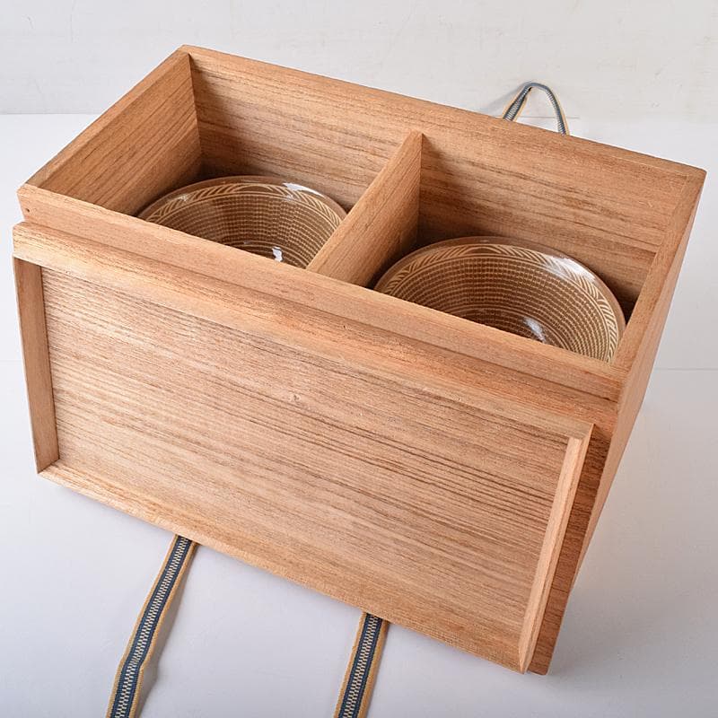 茶道具　韓国　廣州窯　三島手　数茶碗　八客　共箱　V　R8583B