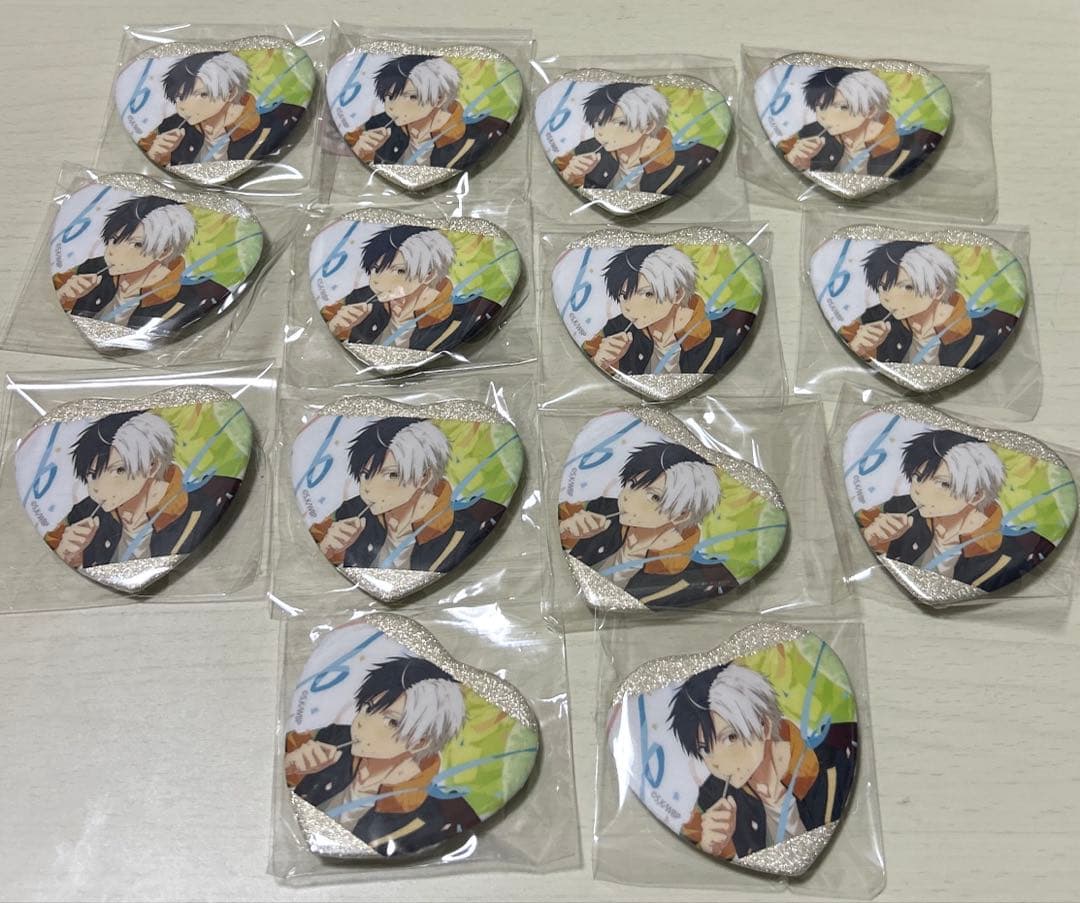 WIND BREAKER 桜遥 ハート型グリッター缶バッジ WINDBREAKER ハート型グリッター缶バッジ フォト風カード 桜遥