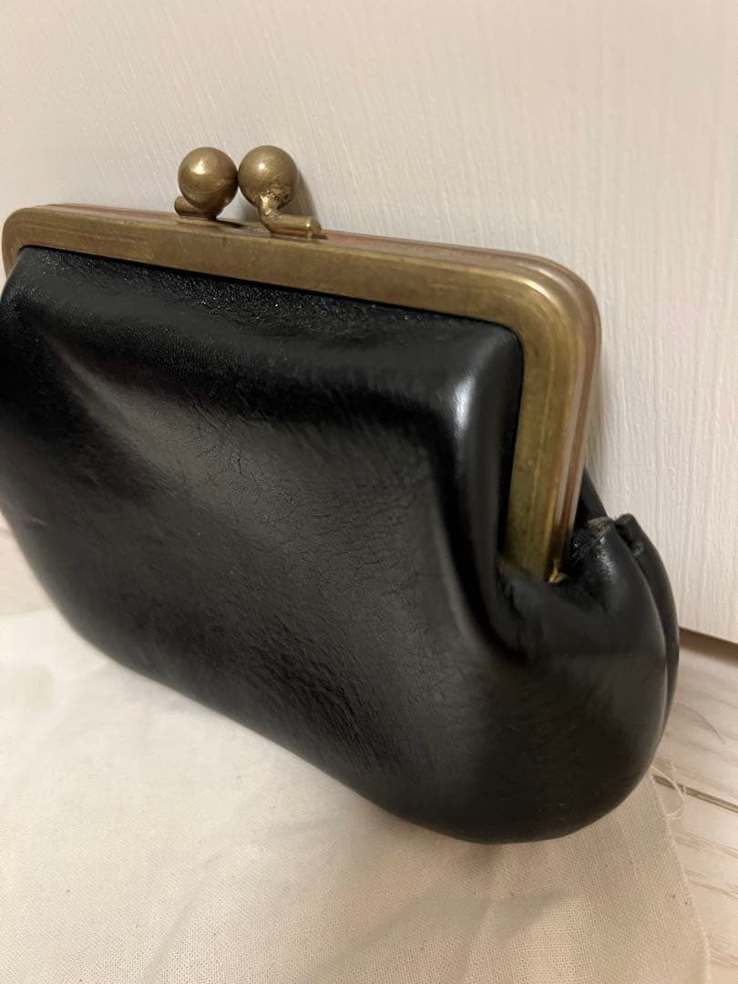 お値下げ　N25 黒のレザーがま口財布